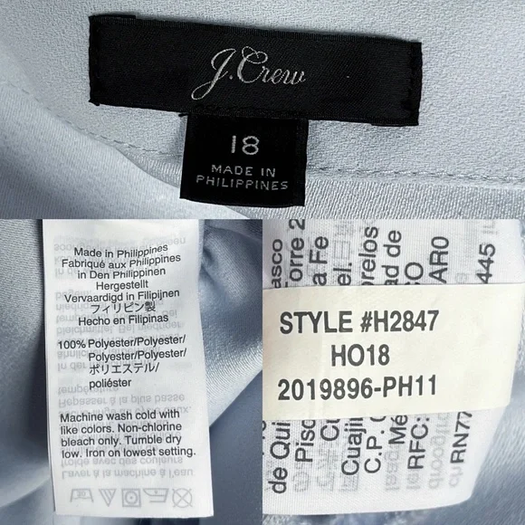 J. Crew Drapey crepe faux-wrap top Women’s 18 Light Blue - Picture 6 of 7